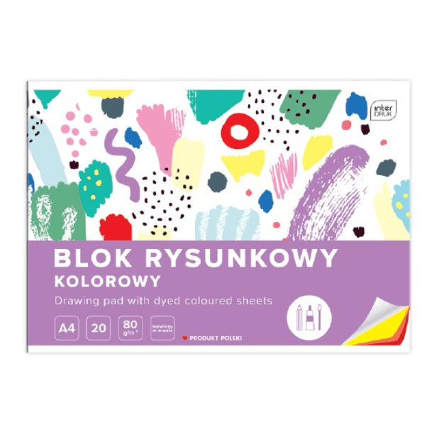 Blok rysunkowy kolorowy A4 Interdruk